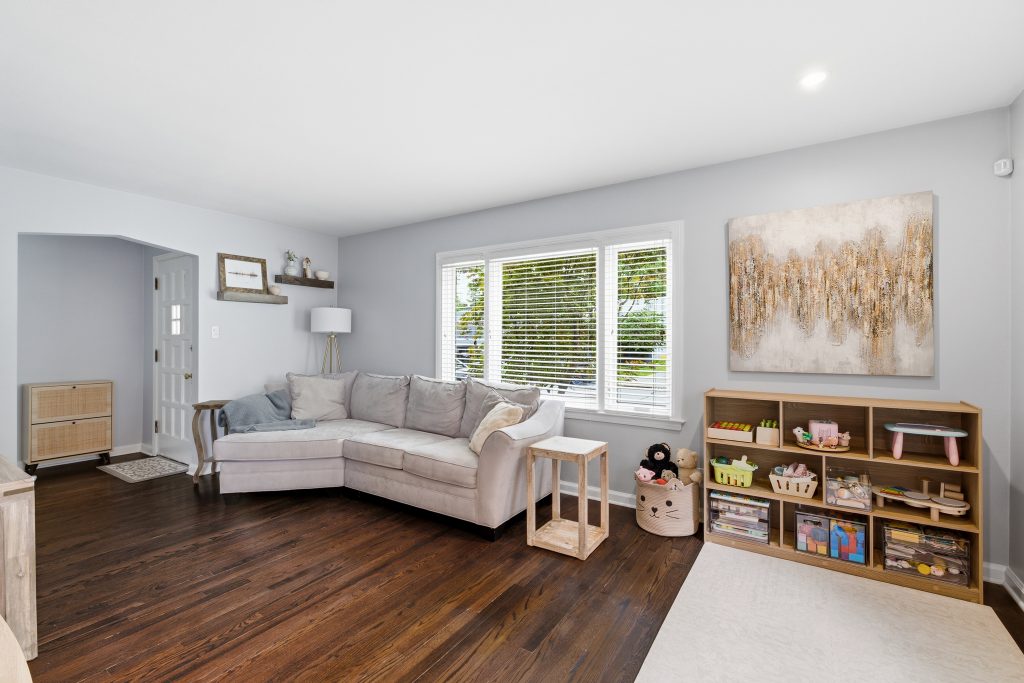Bungalow Living Room Interior Real Estate Listing Photo. Photo By: Focus Nest Media