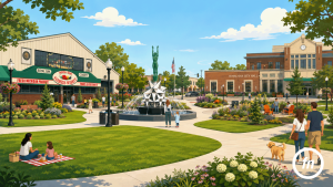 composite illustration of royal oak amenities